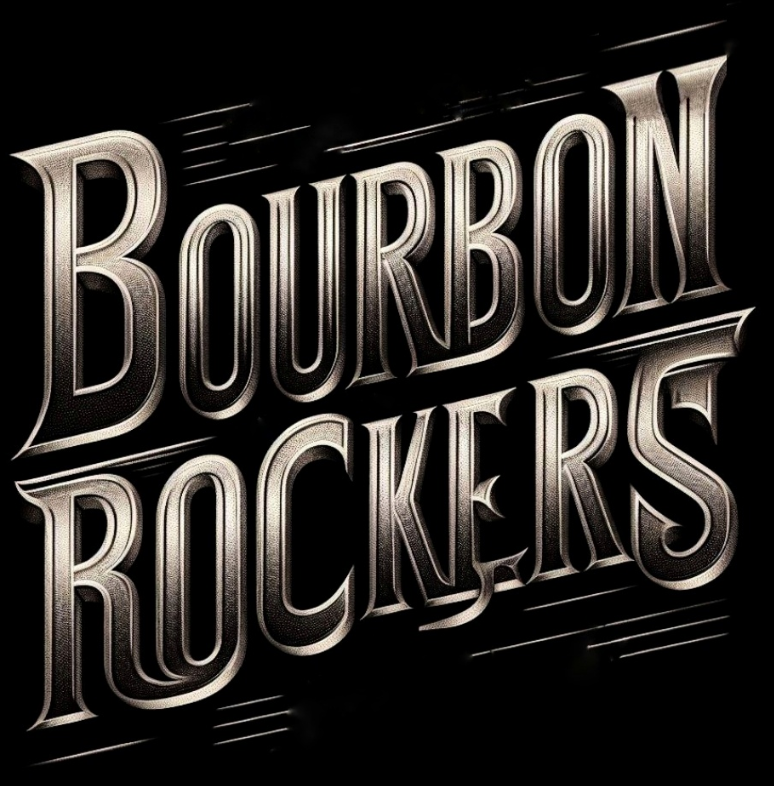 Icono y logotipo de Bourbon Rockers con diseño vintage